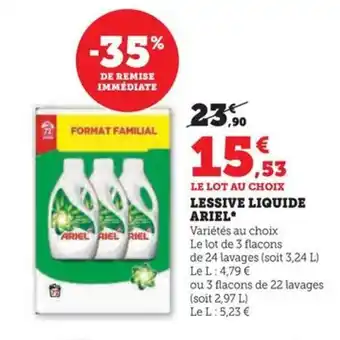 Hyper U LESSIVE LIQUIDE ARIEL* offre