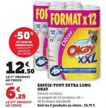 Hyper U ESSUIE-TOUT EXTRA LONG OKAY offre