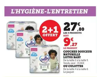 Hyper U COUCHES DOUCEUR NATURELLE LOTUS BABY offre