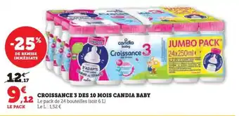 Hyper U CROISSANCE 3 DES 10 MOIS CANDIA BABY offre