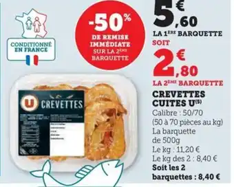 Hyper U CREVETTES CUITES U(5) offre