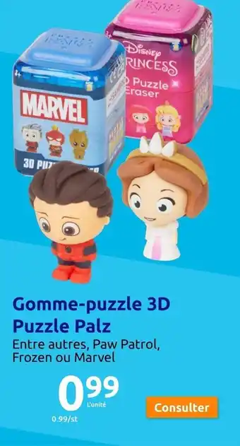 Action Gomme-puzzle 3D Puzzle Palz offre