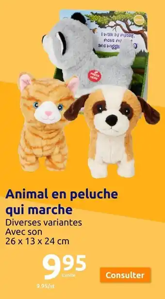 Action Animal en peluche qui marche offre
