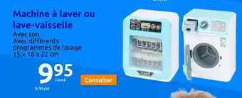 Action Machine à laver ou lave-vaisselle offre