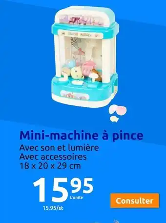 Action Mini-machine à pince offre