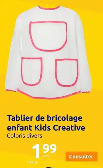 Action Tablier de bricolage enfant Kids Creative offre