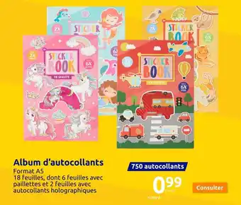 Action Album d'autocollants offre
