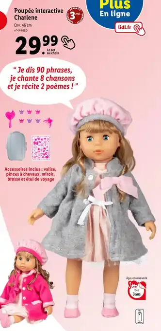Lidl Poupée interactive Charlene offre