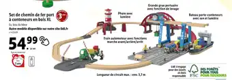 Lidl Set de chemin de fer port à conteneurs en bois XL offre