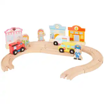 Action Mini matters circuit et petites voitures en bois mini matters offre