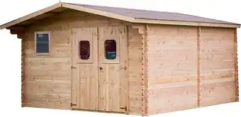 Bricomarché Abri dommar douglas madriers 28 mm - 23,14 m² - sans plancher - toit double pente offre