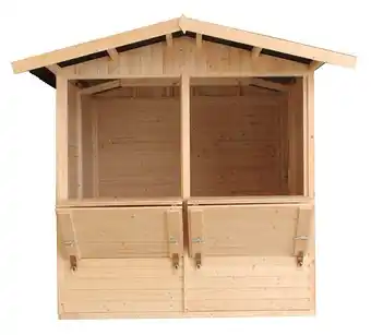 Bricorama Timbela m149 - maison de jardin en bois - grand stand de vendeur avec comptoir - h232 x l263 x l253 cm / 4 m² offre