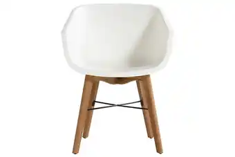 Bricorama Lot de 2 chaises amalia eucalyptus en résine - pieds en bois - blanc offre
