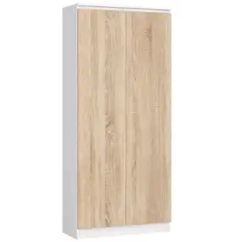Bricorama Adalyn - bibliothèque bureau style moderne salon/cabinet - 80x180x35 - 2 portes+8 tablettes - sonoma offre