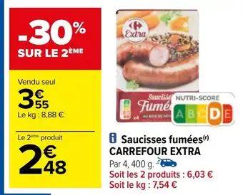 Carrefour Saucisses fumées(™) CARREFOUR EXTRA offre