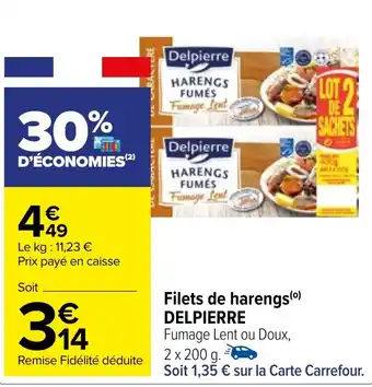 Carrefour Filets de harengs(⁰) DELPIERRE offre