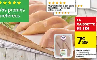 Carrefour Filet de poulet(m) offre
