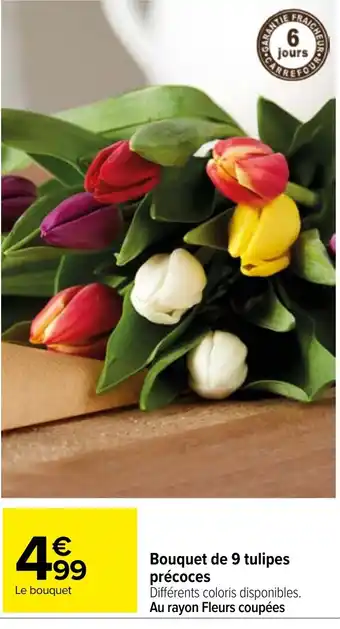 Bouquet de 9 tulipes précoces