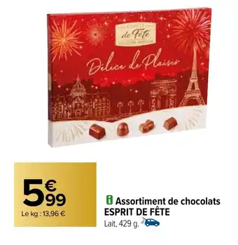 Carrefour Assortiment de chocolats ESPRIT DE FÊTE offre