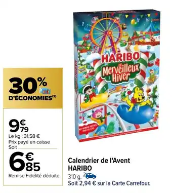 Carrefour Calendrier de l'Avent HARIBO offre