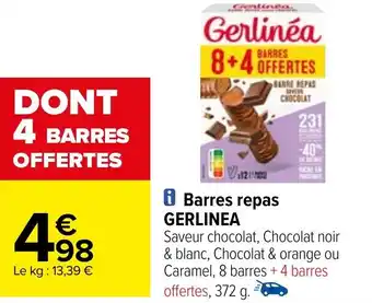 Carrefour Barres repas GERLINEA offre