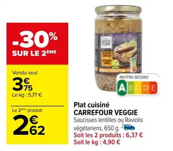 Carrefour Plat cuisiné CARREFOUR VEGGIE offre