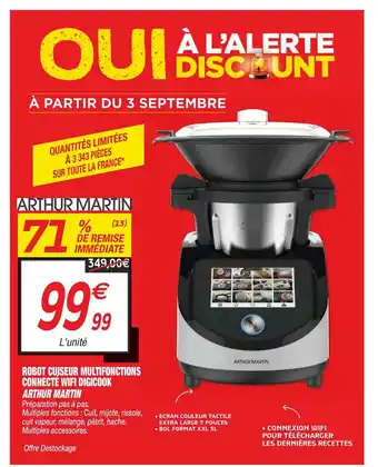 Netto Robot Cuiseur Multifonctions Connecté Wifi Digicook Arthur Martin offre