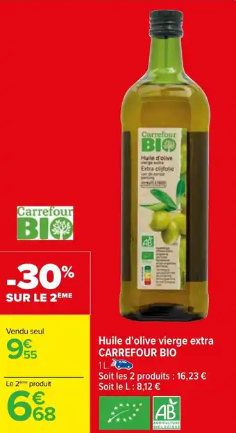 Carrefour Huile d'olive vierge extra CARREFOUR BIO offre