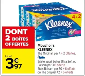 Carrefour Mouchoirs KLEENEX offre