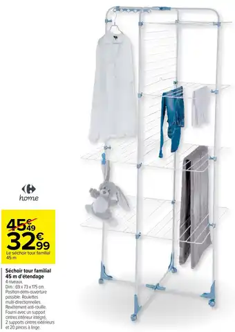 Carrefour Séchoir tour familial 45 m d'étendage offre