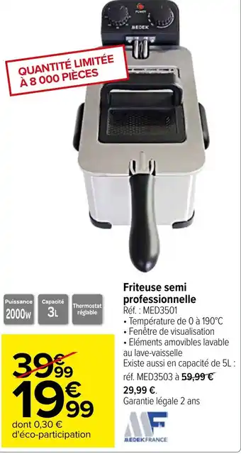 Carrefour Friteuse semi professionnelle offre