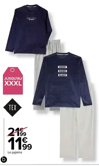 Carrefour Pyjama velours homme offre