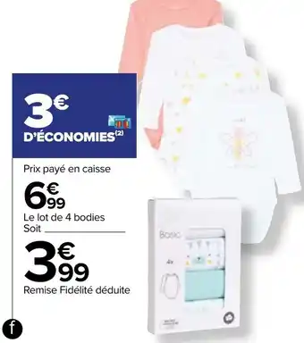 Carrefour Bodies manches longues offre