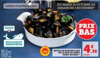 Super U MOULE DE BOUCHOT AOP DE LA BAIE DU MONT SAINT MICHEL offre