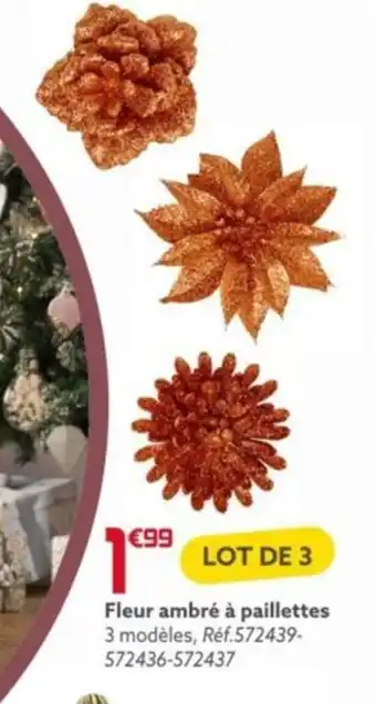 Fleur ambré à paillettes