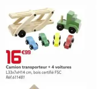 Camion transporteur + 4 voitures