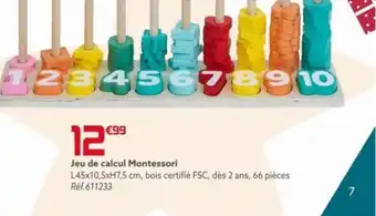 Gifi Jeu de calcul Montessori offre