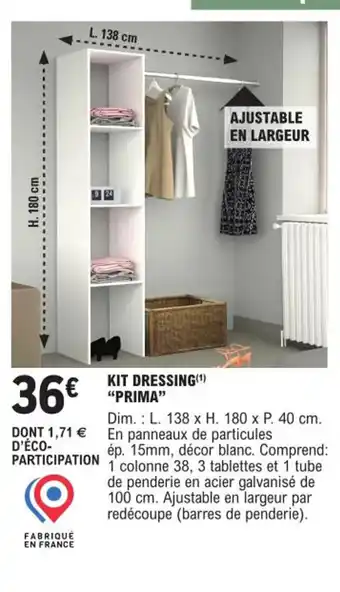 E.Leclerc Brico KIT DRESSING PRIMA offre