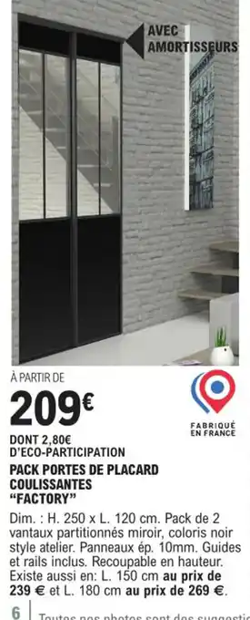 E.Leclerc Brico PACK PORTES DE PLACARD offre