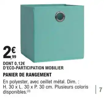 E.Leclerc Brico PANIER DE RANGEMENT offre