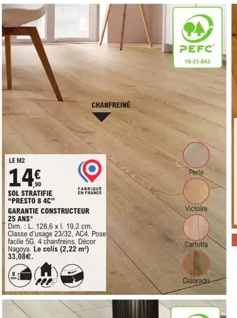 E.Leclerc Brico SOL STRATIFIE PRESTO 8 4C offre
