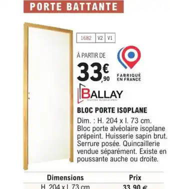 E.Leclerc Brico BLOC PORTE ISOPLANE offre