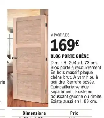 BLOC PORTE CHĂNE