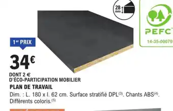 E.Leclerc Brico PLAN DE TRAVAIL offre