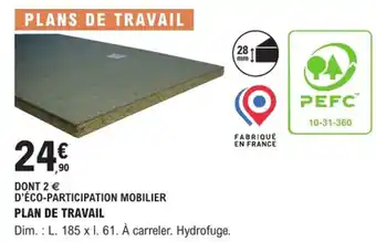 E.Leclerc Brico PLAN DE TRAVAIL offre