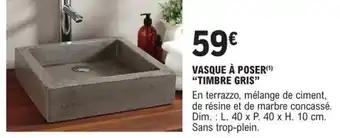 E.Leclerc Brico VASQUE À POSER TIMBRE GRIS offre