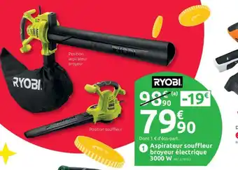Mr Bricolage 1 Aspirateur souffleur broyeur électrique 3000 W offre