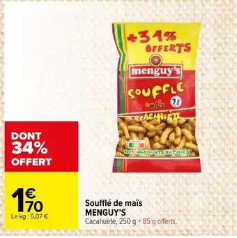 Carrefour Market Soufflé de maïs MENGUY'S offre