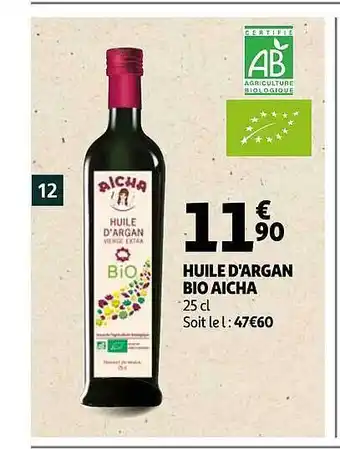 Auchan Huile D'argan Bio Aicha offre