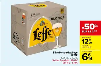 Carrefour Market Bière blonde d'Abbaye LEFFE offre